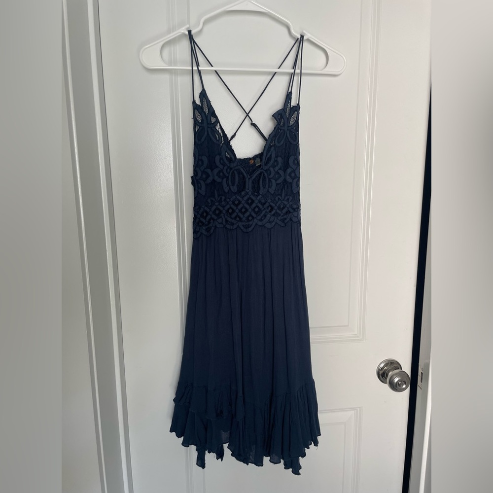 Free People Navy Adella Dress